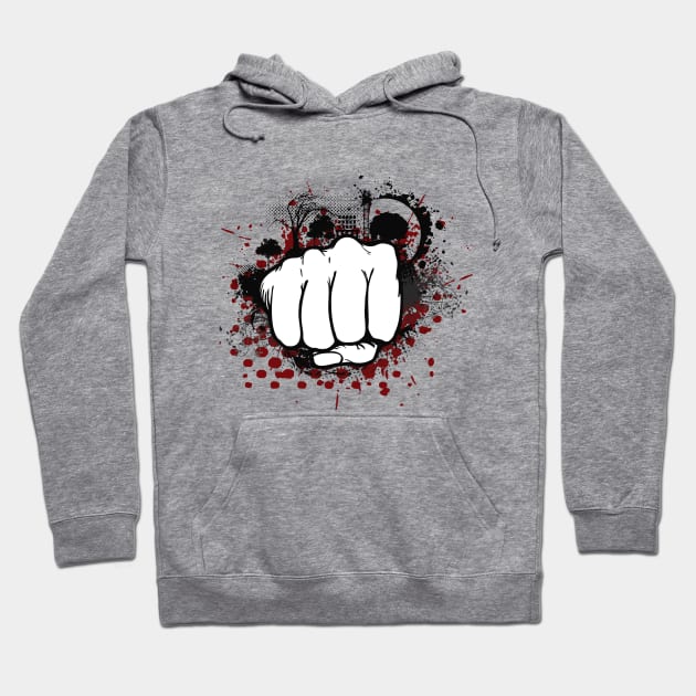 Grunge Punk Fist Punch Punk Rock Rebel Hoodie by Gothic Rose Designs
